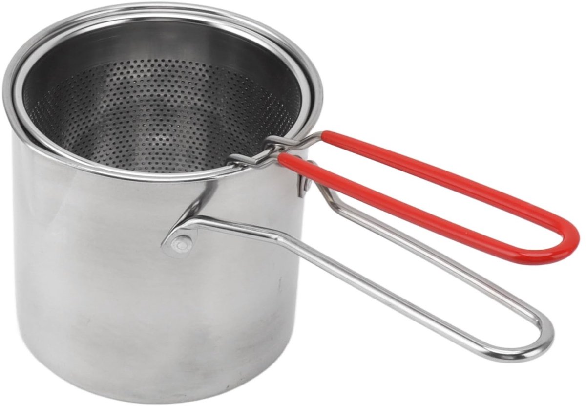 Dailygoods- Koekenpan Roestvrij Staal - Koekenpan 28 cm - Koekenpan Inductie - Koekenpan met Deksel - Diepe Koekenpan - Duurzaam en Gemakkelijk te Wassen - Frituurpan