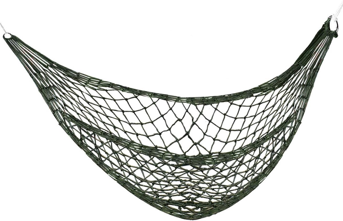 Dailygoods- Reishangmat Lichtgewicht - Nylon - 2 Persoons - Versterkte Borgringen - Totale Lengte 400 cm - Draagvermogen 200 kg - Hangmat