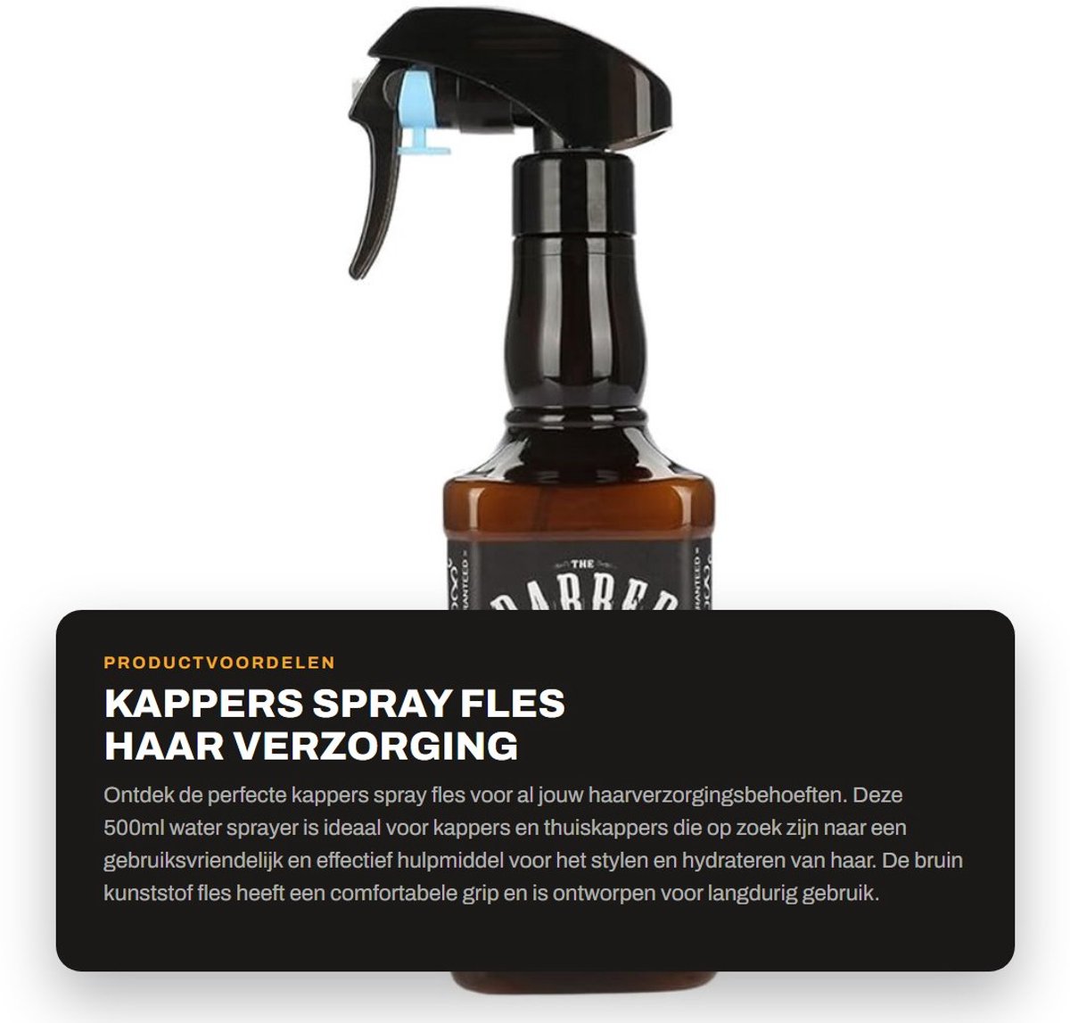 Dailygoods- Sprayfles 500ml - Plastic Sproeikop - Kappers Gereedschap - Water Sprayer - Duurzaam Materiaal - Fijne Nevel - Waterfles