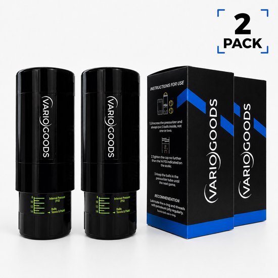 Variogoods Padelballen Drukregelaar 2 Stuks - Padel Drukregelaar voor Padel Ballen & Tennisballen - Luchtdrukkoker - Ball Saver - Pressurizer - Padel Accessoires - Zwart Variogoods Padelballen Drukregelaar 2 Stuks - Padel Drukregelaar voor Padel Ballen & Tennisballen - Luchtdrukkoker - Ball Saver - Pressurizer - Padel Accessoires - Zwart