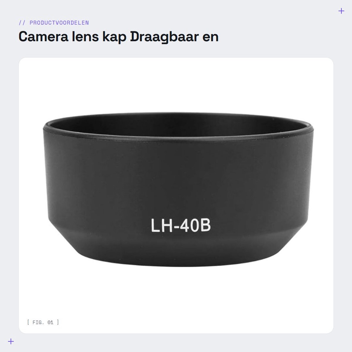 Dailygoods- Lenskap Draagbaar - Kunststof - Voor M.ZUIKO 12-40mm F2.8 - Zwart - Lichtgewicht 14g - Voorkomt verblinding