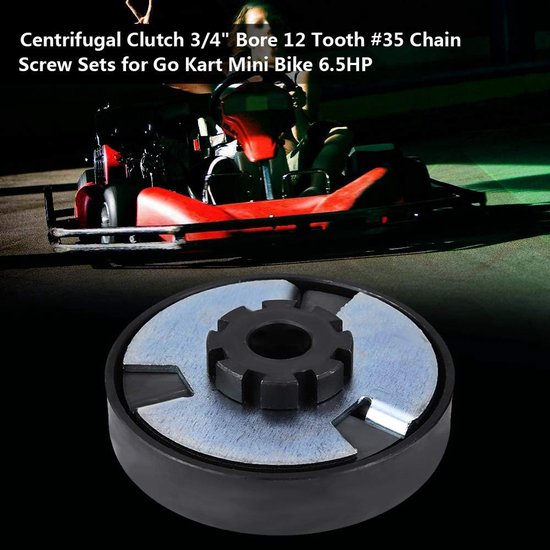 Dailygoods- Centrifugekoppeling 3/4 inch boring - 12 Tanden - #35 Ketting - Voor Mini-Fiets - Vervanging Go-Kart - Hoogwaardig Ijzer - Centrifugaalkoppeling van Dailygoods — afbeelding 5