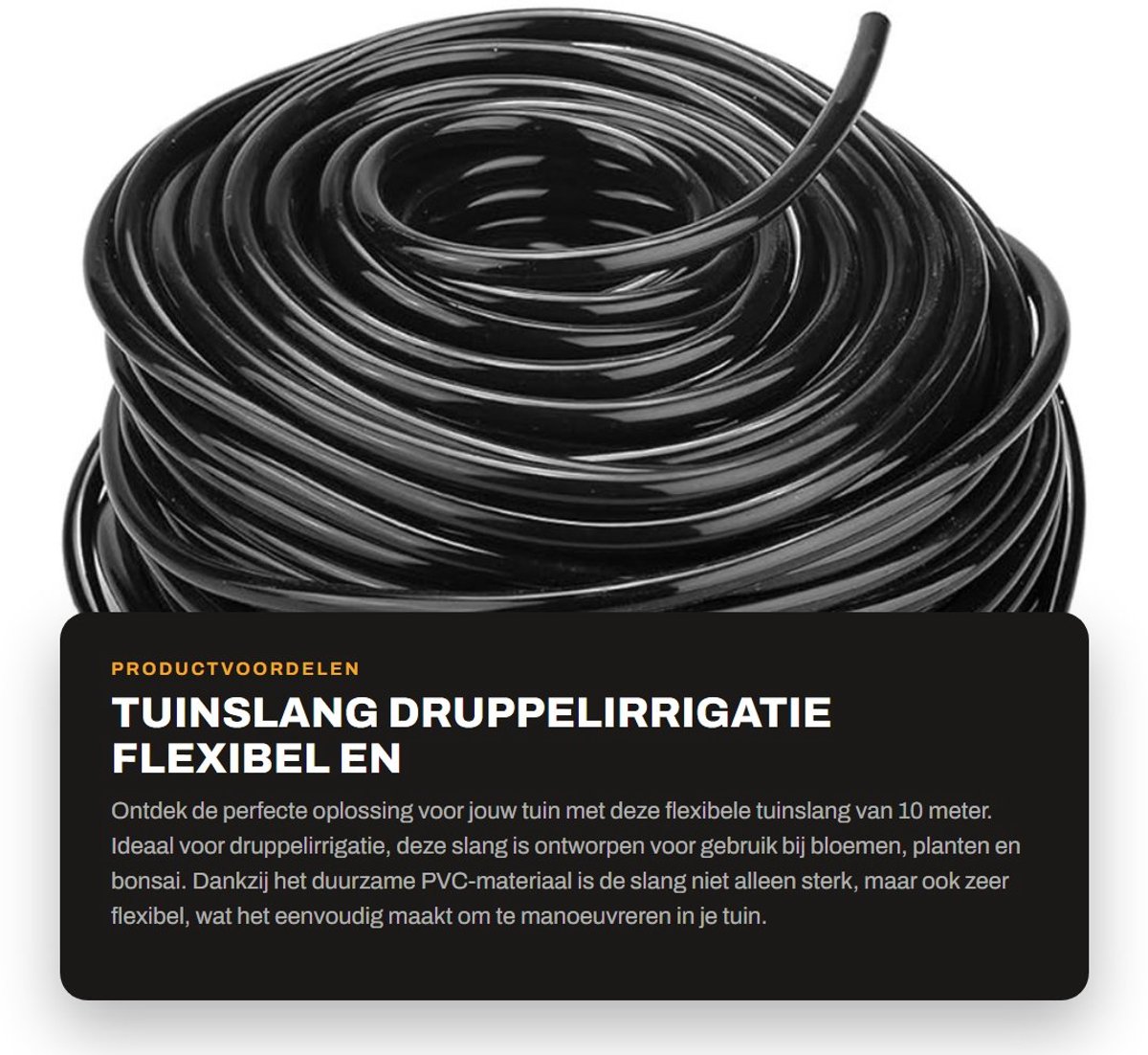 Dailygoods- Tuinslang 10 meter - Flexibele Tuinslang - PVC Tuinslang - Irrigatieslang - Duurzaam Materiaal - Eenvoudig te Installeren
