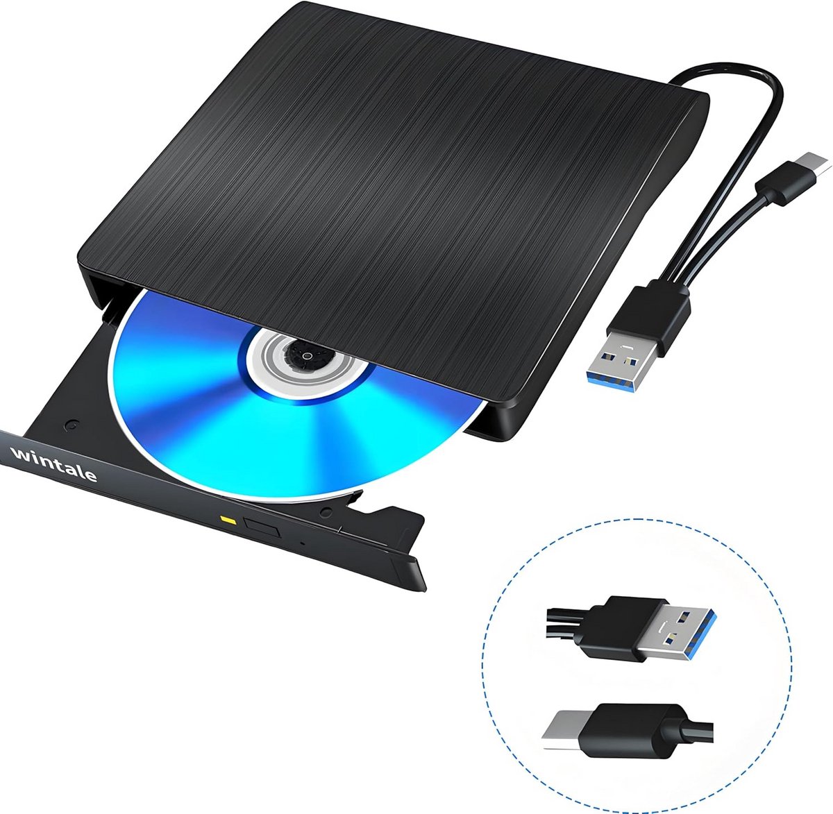 Externe Blu-ray Drive - Draagbare DVD Speler - Films Kijken - Snelle USB 3.0 - Compact Formaat - Zwart