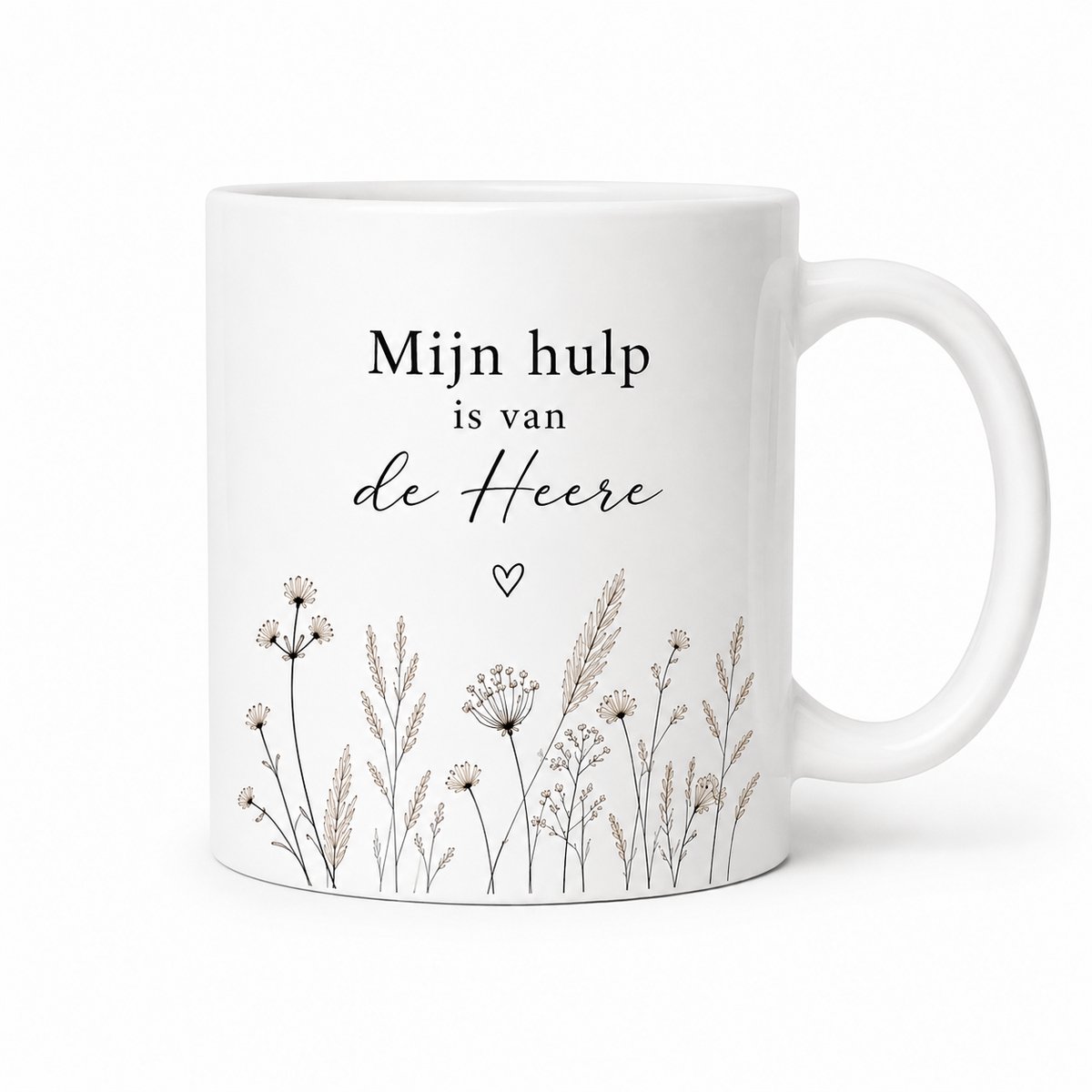 Mok- Bijbel - CHRISTELIJKE MOK - BIJBELTEKST MOK - PSALM 121:2 - MIJN HULP IS VAN DE HEERE - BEMOEDIGINGSCADEAU - TROOSTCADEAU - CHRISTELIJK CADEAU - GELOOFSCADEAU - CADEAU BIJ ZIEKTE - CADEAU BIJ-VERDRIET - DROOGBLOEMEN-MOK - KOFFIEMOK