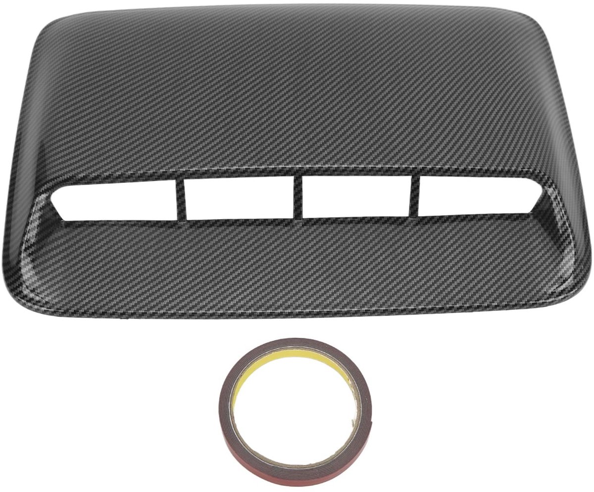 Dailygoods- Motorkap Ventilatiedeksel Universeel - ABS Materiaal - Koolstofvezel Textuur - Auto Accessoire - Decoratieve Luchtstroom Inlaat - Afmeting 40 x 28 cm - Ventilatiekap