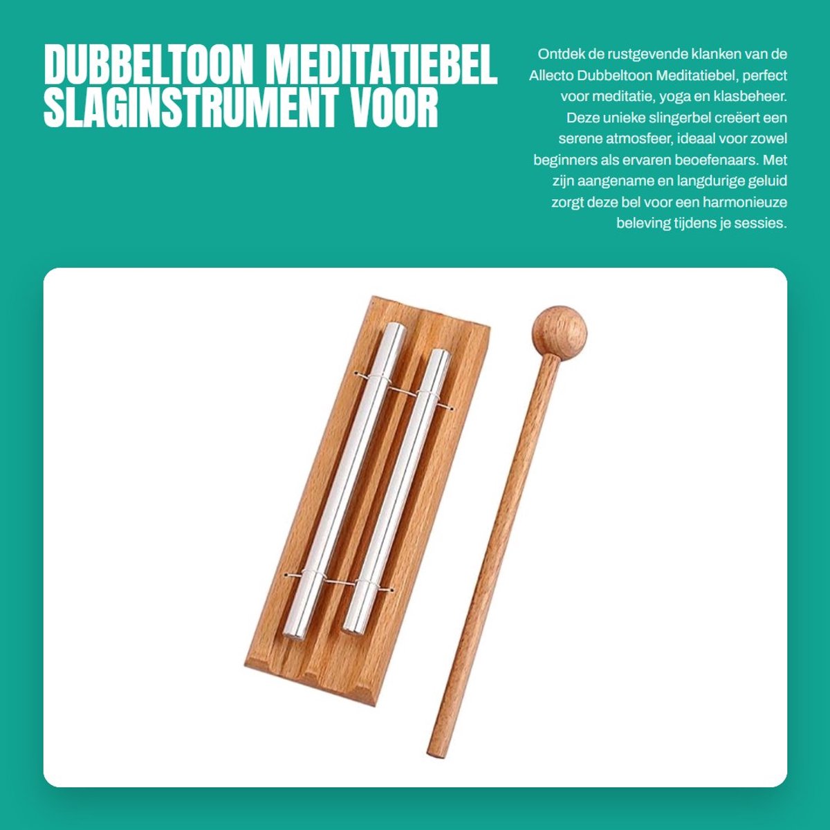 Dailygoods- Bel Dubbeltoon - Meditatie-Bel - Klokkenspel - Geluidstherapie - Yoga - Aangenaam Geluid