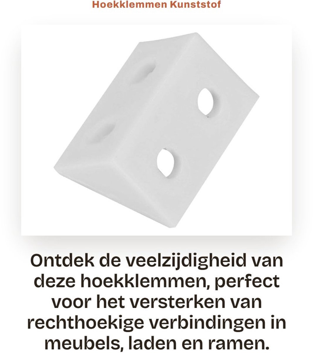 Dailygoods- Hoekklemmen 50 Stuks - Kunststof - L-vorm - Hoekbevestiging - Meubel - Duurzaam en Schokbestendig - Hoekbeugels