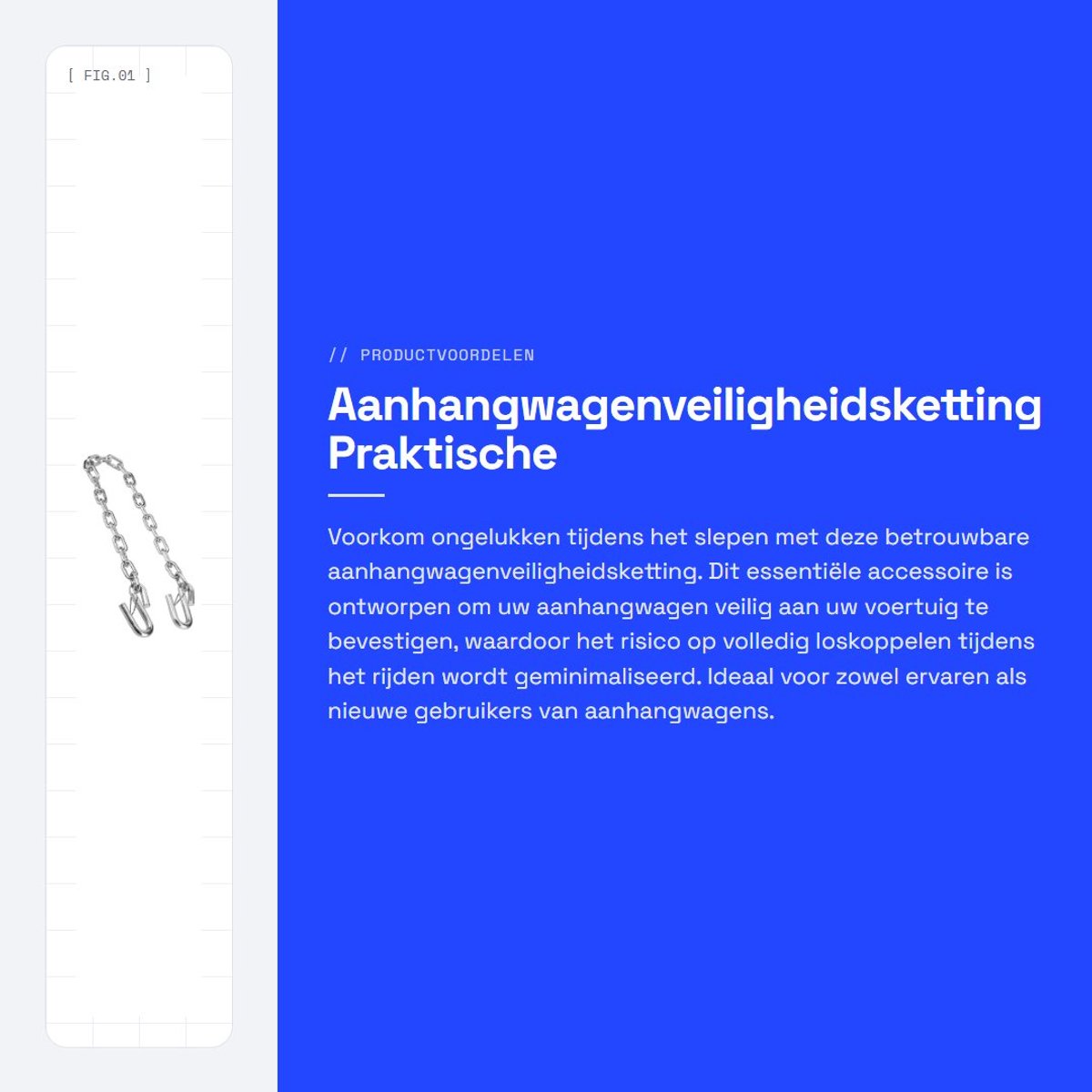 Dailygoods- Veiligheidsketting 39 inch - Duurzaam gegalvaniseerd staal - Veiligheidskettinghaak - Schokbestendig - Tot 3500 lbs draagvermogen - Voorkomt loskoppelen - Trailerketting