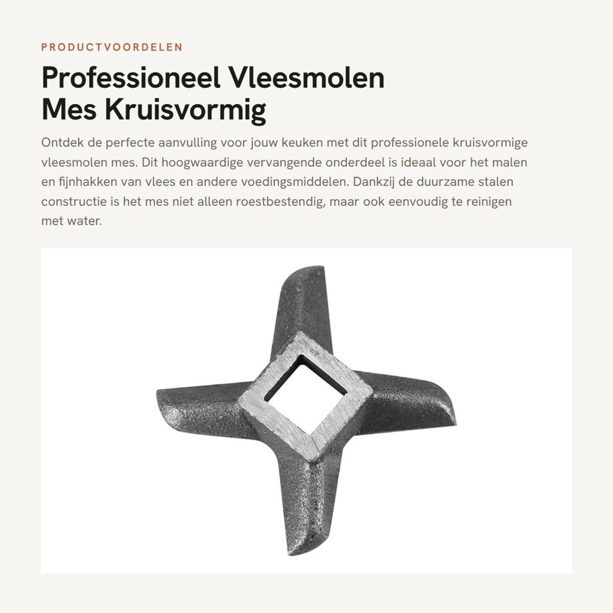 Dailygoods- Vleesmolenmes Professioneel - Vervangend Onderdeel - Kruisvormig Ontwerp - Duurzaam Staal - Roestbestendig - Geschikt voor Keukenmixers - Vleesmes