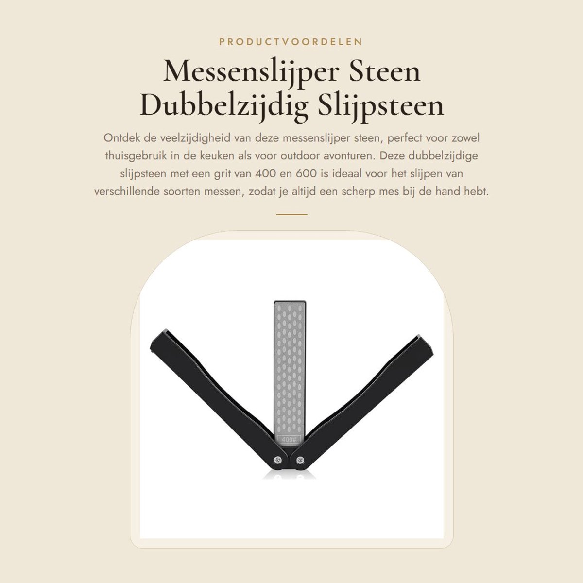 Dailygoods- Messenslijper Dubbelzijdig 400/600 Grit - Slijpsteen - Opvouwbaar Ontwerp - Keukenmessenslijper - Gemakkelijk te Gebruiken - Geschikt voor Diverse Gereedschappen