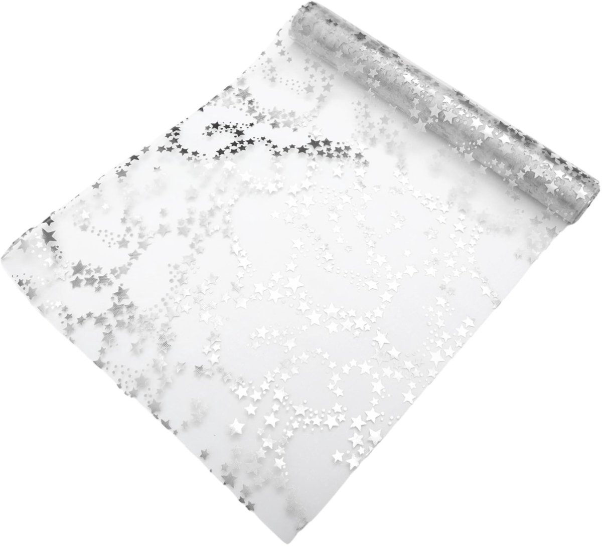 Dailygoods- Tafelloper glanzend sterrenpatroon - Tafelloper polyester 275 x 28 cm - Tafelloper voor bruiloften - Tafelloper voor verjaardagen - Tafelloper voor feesten - Duurzaam en elegant - Tafelkleed