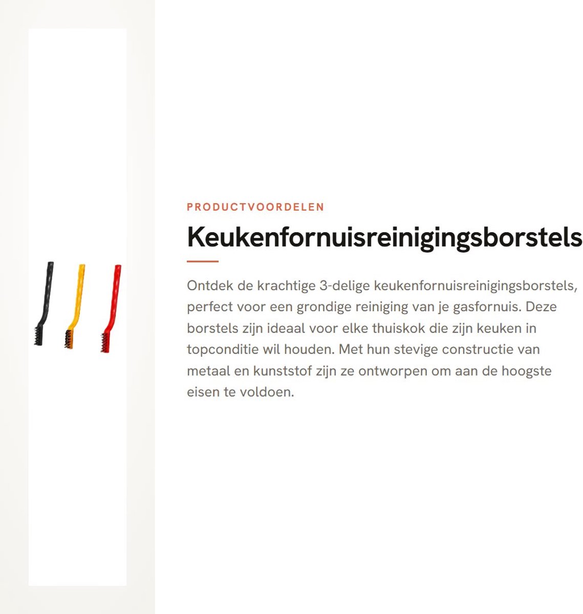 Dailygoods- Keukenfornuisreinigingsborstels 3-delig - Kachelreinigingsborstel - Gasfornuisreiniger - Metaal/Kunststof - Lichtgewicht - Voor thuiskeukenreiniging - Reinigingsborstels