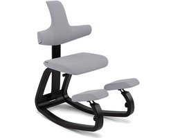Varier Thatsit kniestoel met rugleuning Grijs/Zwart | Tonal