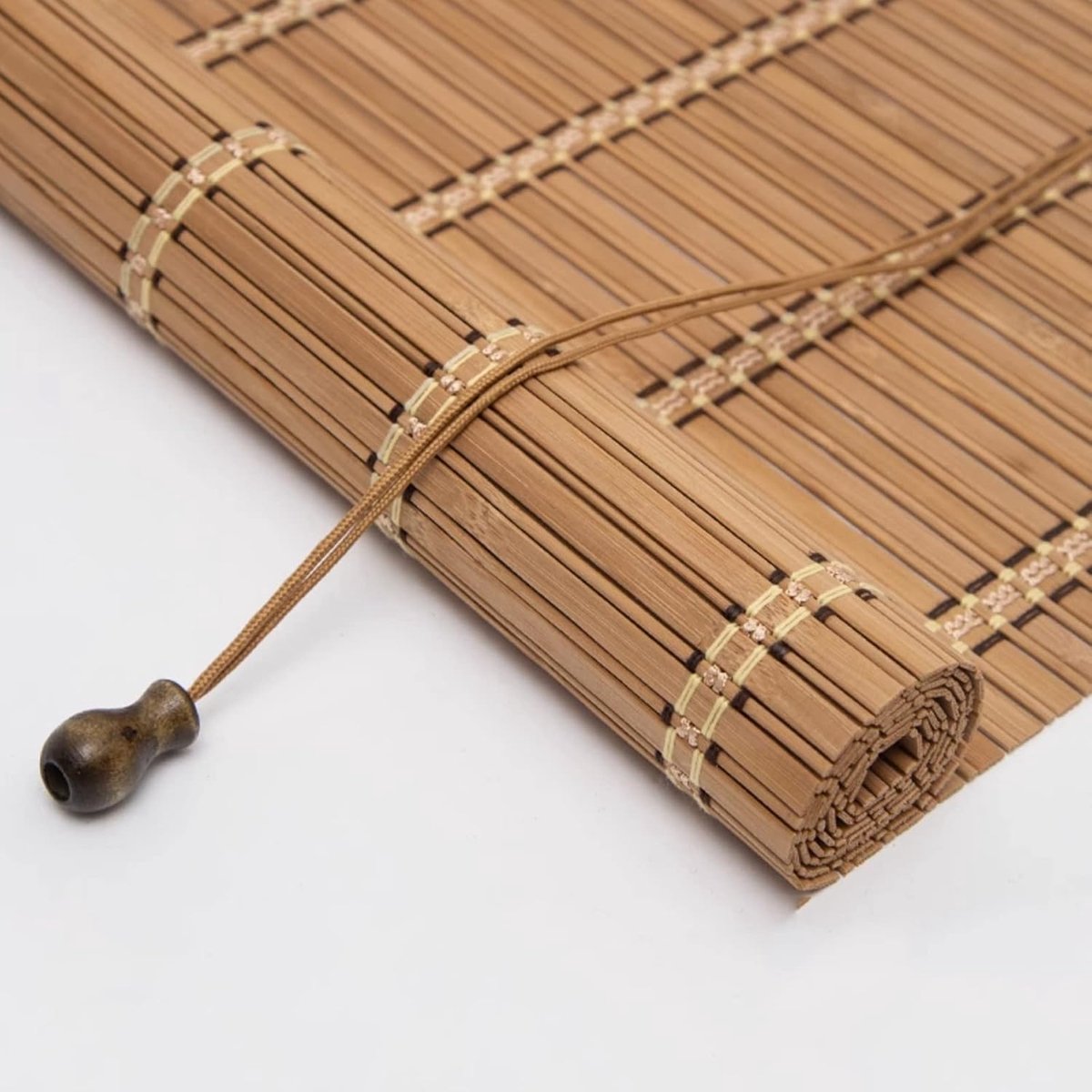 Bamboe Gordijn - Houten Vouwgordijn - Balkon Decoratie - Natuurlijk Materiaal - Op Maat - Natuurlijk