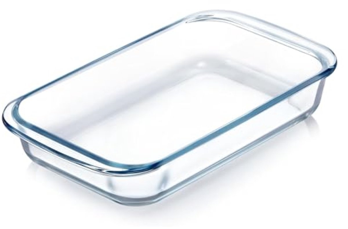 Ovenschaal 1,8 liter - Rechthoekige glazen ovenschaal met handgrepen - 24,5x21,9x5 cm - Magnetron- en airfryerbestendig