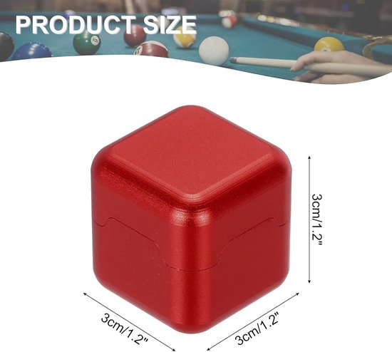 Krijt Houder - Pool Accessoire - Biljart Spelen - Magnetisch Ontwerp - 3 x 3 x 3 cm - Rood — afbeelding 2