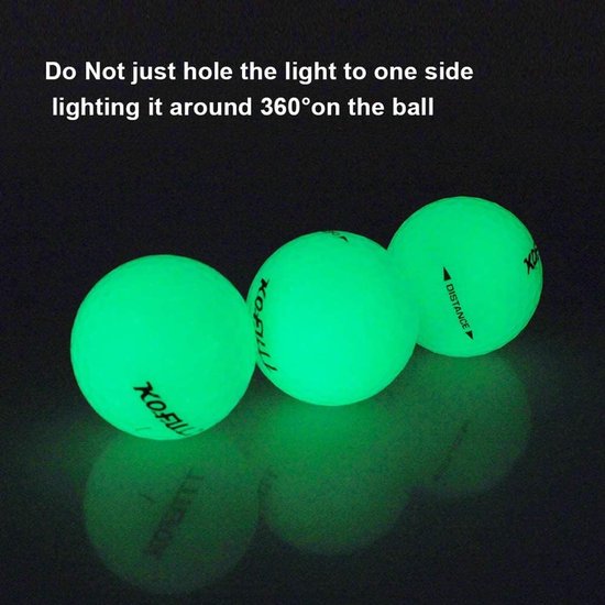 Lichtgevende Golfballen - Nacht Golf Ballen - Golfen in Donker - Automatische Lichtabsorptie - 6 Stuks - Glow In The Dark — afbeelding 4