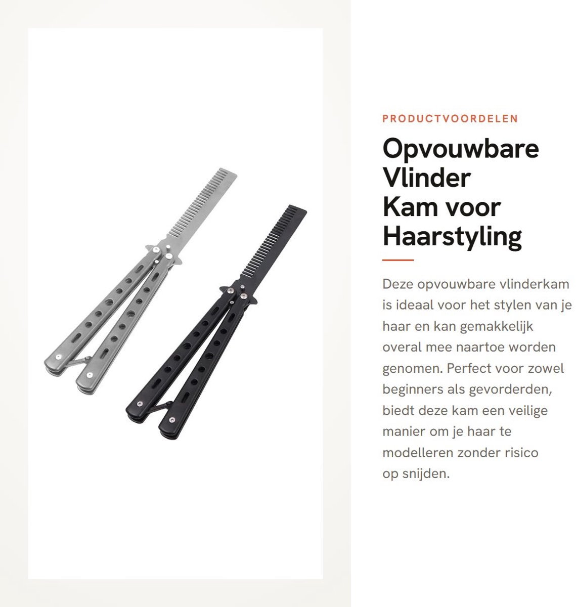 Dailygoods - Opvouwbare Vlinder Kam voor Haarstyling en Training