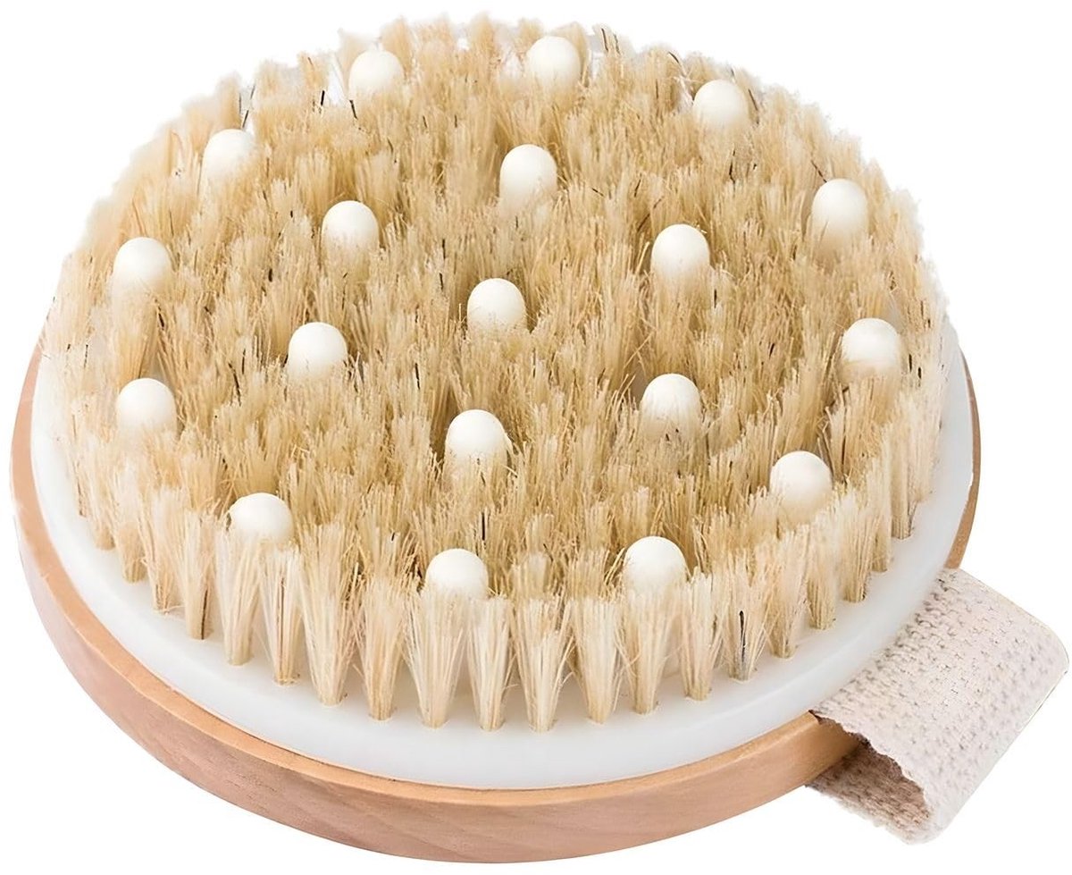Dailygoods- Borstel Droog Lichaam - Exfoliërende Scrubber - Natuurlijke Zwijnenharen - Geschikt voor Alle Huidtypes - Bevorderd Huidmetabolisme - Lichaamsborstel