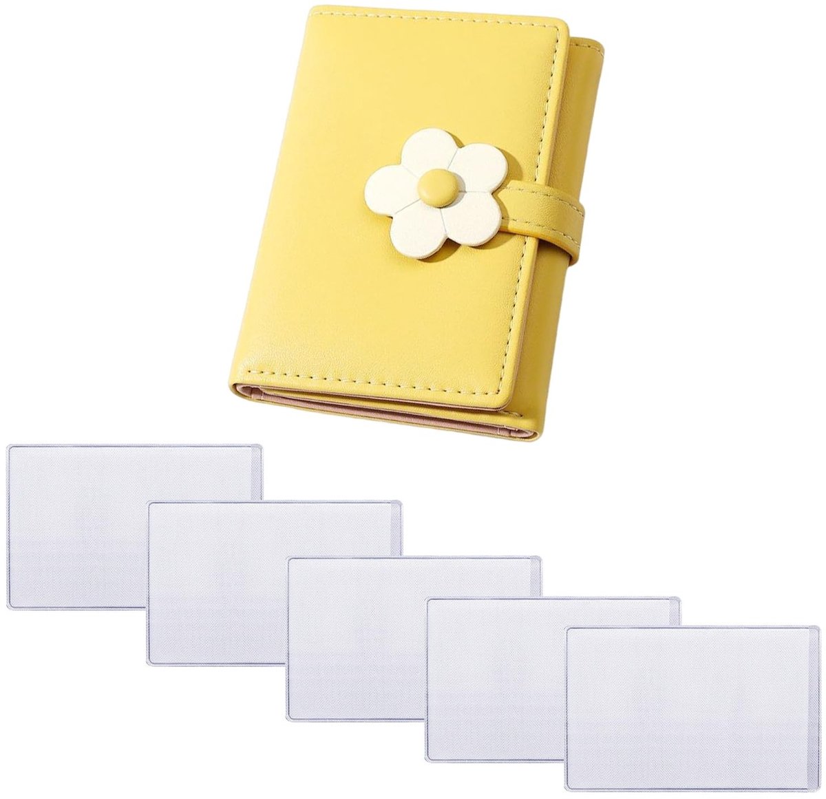Dailygoods- Portemonnee Bloemen - Waterdichte Bescherming - Kaarthouder Transparant - Damesportemonnee - Korte Portemonnee - Duurzaam PVC