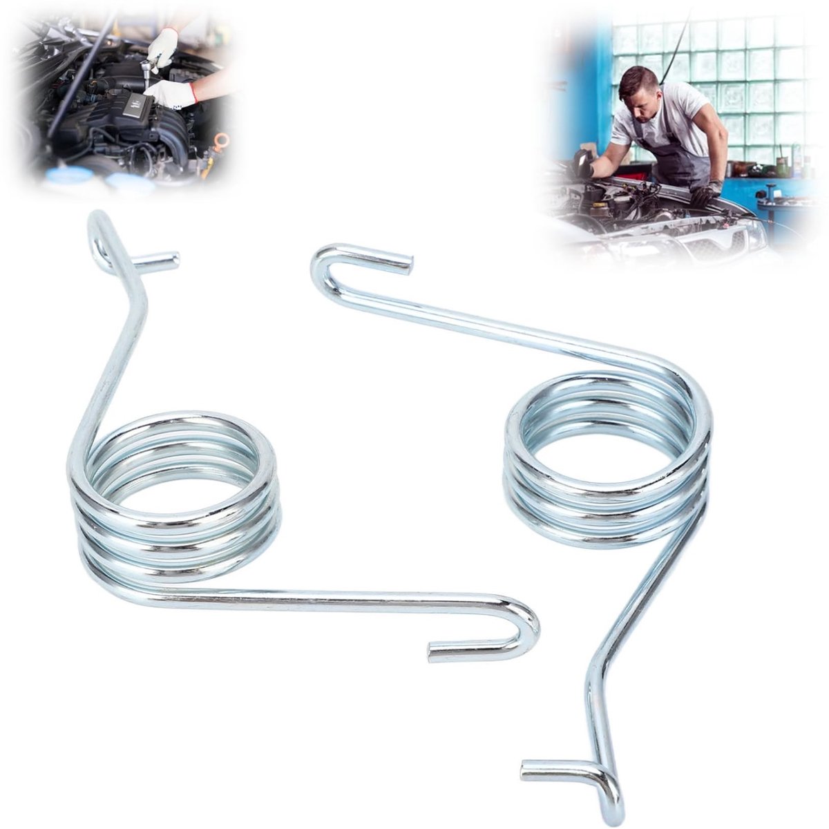 Dailygoods- Parkeerremarm Veer Lange Levensduur - Parkeerremhendel Terugtrekveer - Metaal - Vervanging voor A3/TT/Transporter V - 2 Stuks - OE 7H0615295A/7H0615296