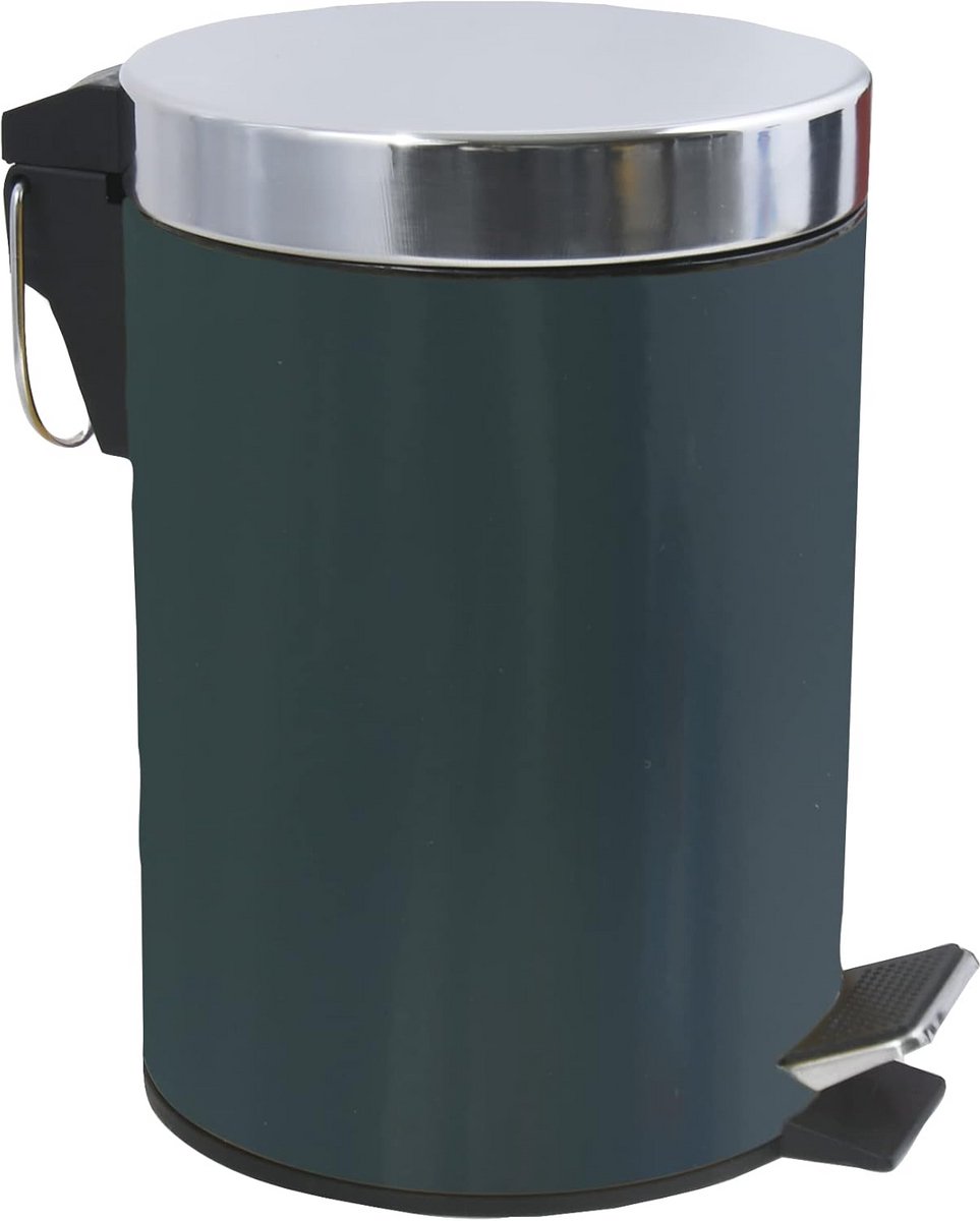 Pedaalemmer - Afvalbak - Hygiënisch Afval Weggooien - Handsfree Bediening - 3 Liter - Donkergroen