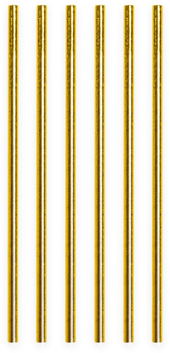 40 Papieren Rietjes Goud Metallic - 6mm x 197mm - Set van 2 Pakjes (40 stuks) - Chique feestversiering, jubileum & bruiloft