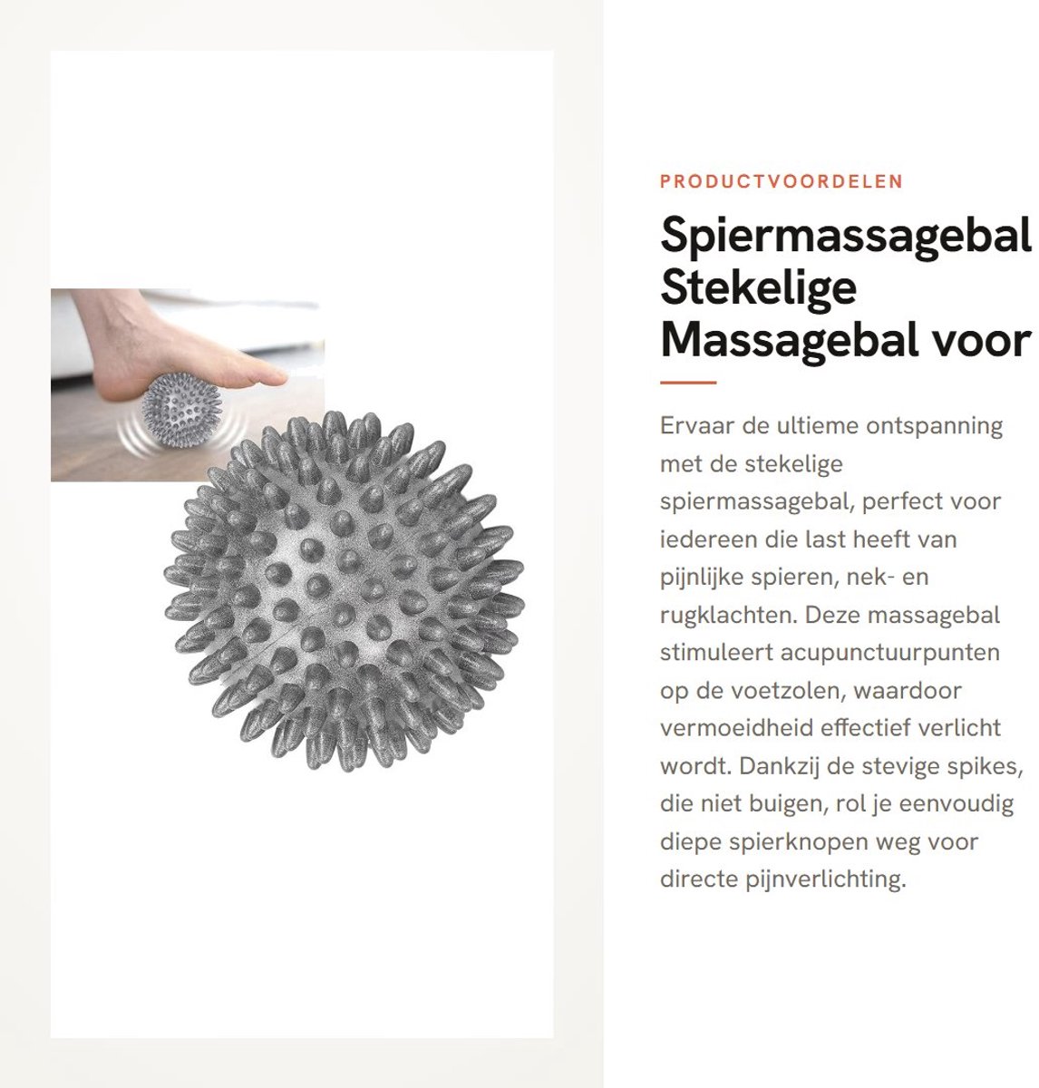 Dailygoods- Spiermassagebal Stekelige - Voetmassage - Pijnverlichting - Triggerpoint Bal - Zelfmassagehulpmiddel - Draagbaar Ontwerp - Massagebal