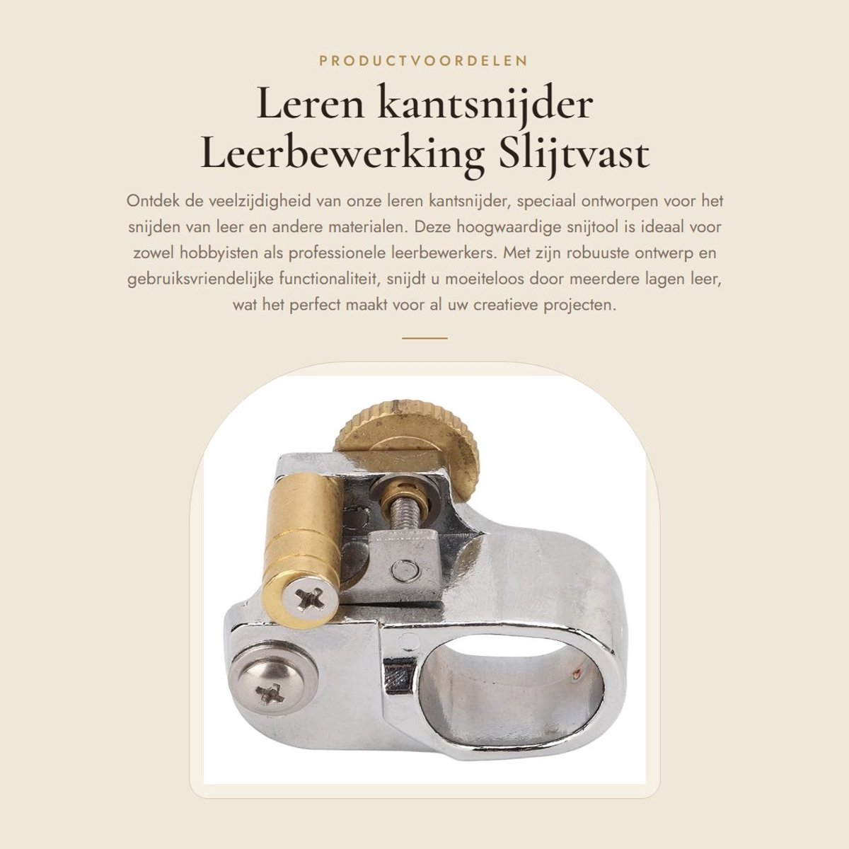 Dailygoods- Lederen Snijder - Leren Kantsnijder - Verzinkt Gietstaal - Mesjes - Opbergdoos - Slijtvast en Duurzaam - Snijgereedschap