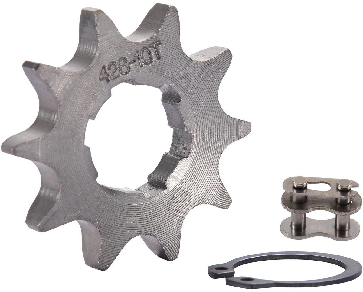 Dailygoods- Voorwiel Tandwiel 428 10T - Vervanging voor 50cc/70cc/90cc/110cc/125cc - Roestvrij Staal - Eenvoudig te Installeren - 20mm Binnen Diameter - Hoge Kwaliteit