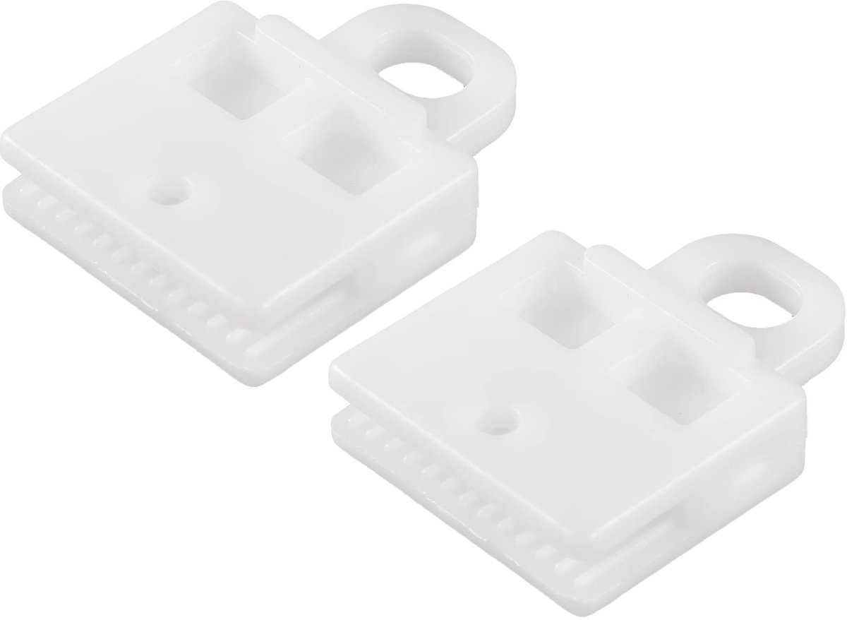 Dailygoods- Bevestigingsclip Universele Pasvorm - 2 Stuks - Wit - Duurzaam - Eenvoudige Installatie - Afmetingen 53x40x12mm - Raamclip