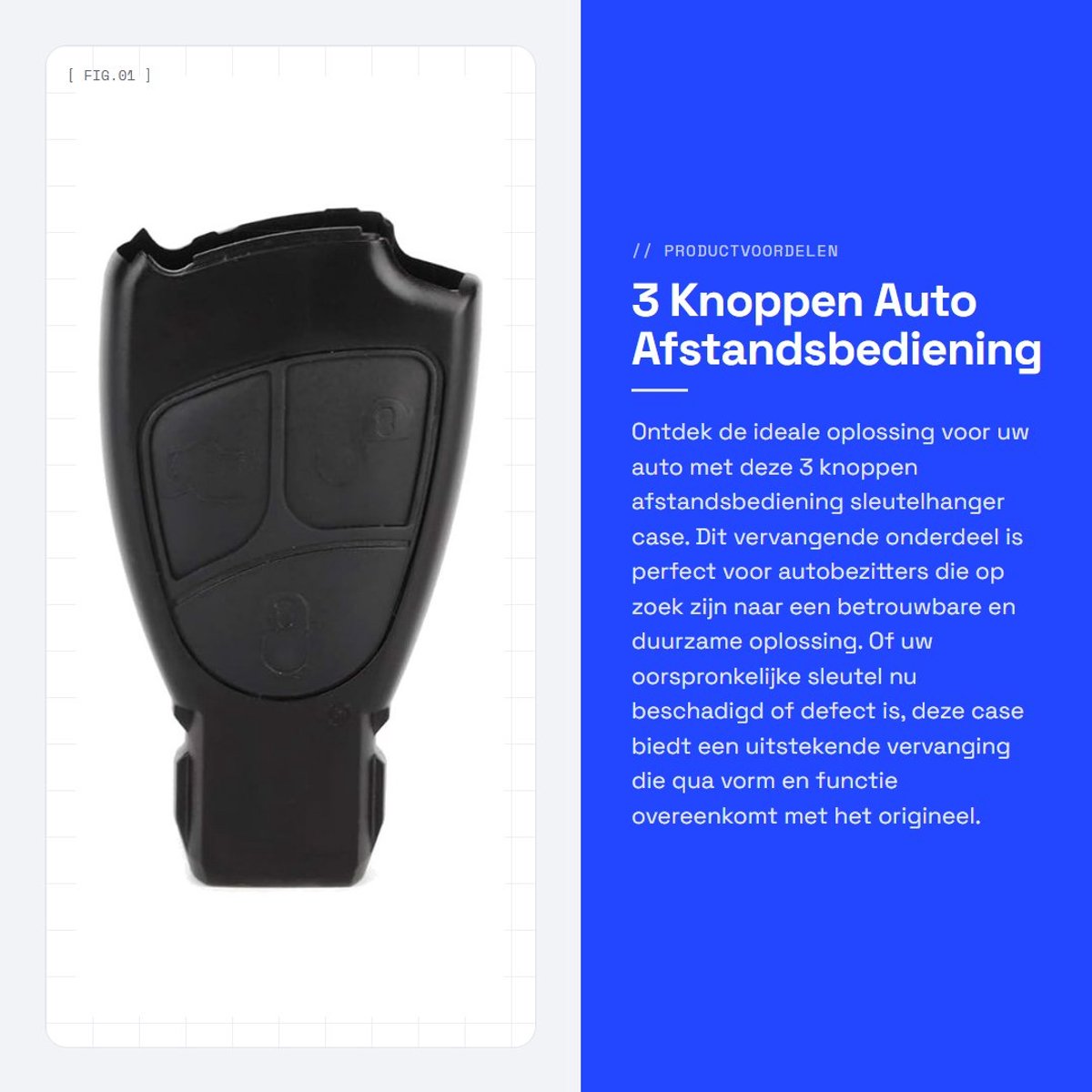 Dailygoods- Afstandsbediening Vervangend Onderdeel - Autosleutelhanger - Geschikt voor W203/W211/W204 - Duurzaam Ontwerp - Compact en Handig - Autosleutel