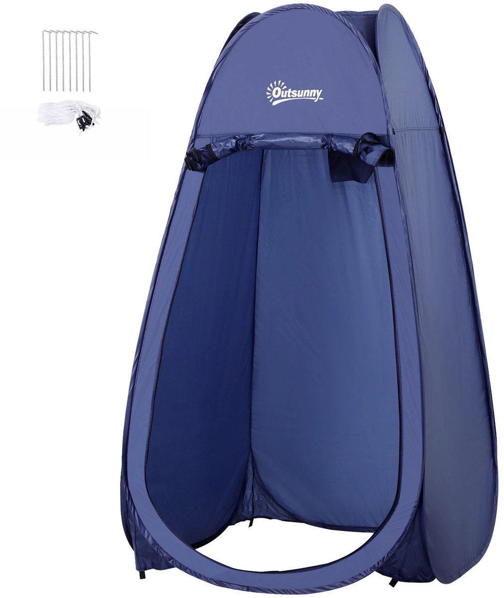 Roossentials douche tent - Privacy douche - Instant douche tent - Draagbare commode - Lichtgewicht en opvouwbaar - Blauw