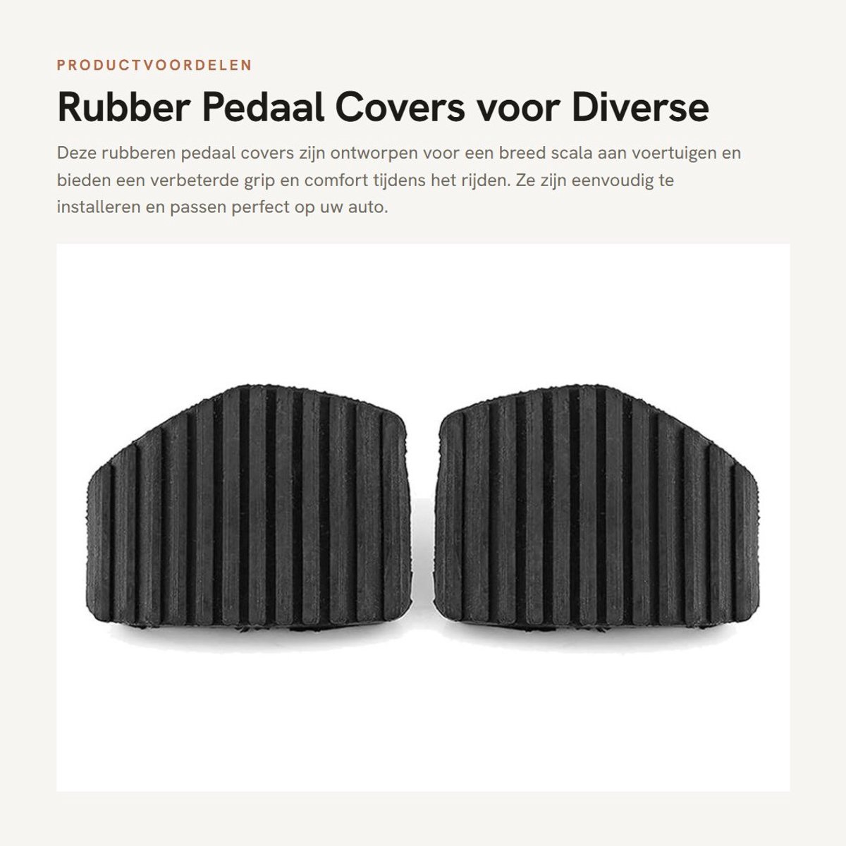Dailygoods- Pedaal Covers - Rubber Rempedaal/ Koppelingspedaal - Geschikt voor Citroën 1007/207/208/C3/C4/C5/C6/C8 - Totale Afmetingen 75x60x36 mm - Eenvoudig te Installeren - Gewicht 90 g - Pedaalrubber