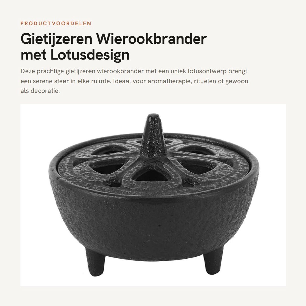 Dailygoods- Wierookbrander Gietijzer - Lotusvormige Wierookhouder - Aromatherapie - Decoratie - Hittebestendig - Elegante Stijl