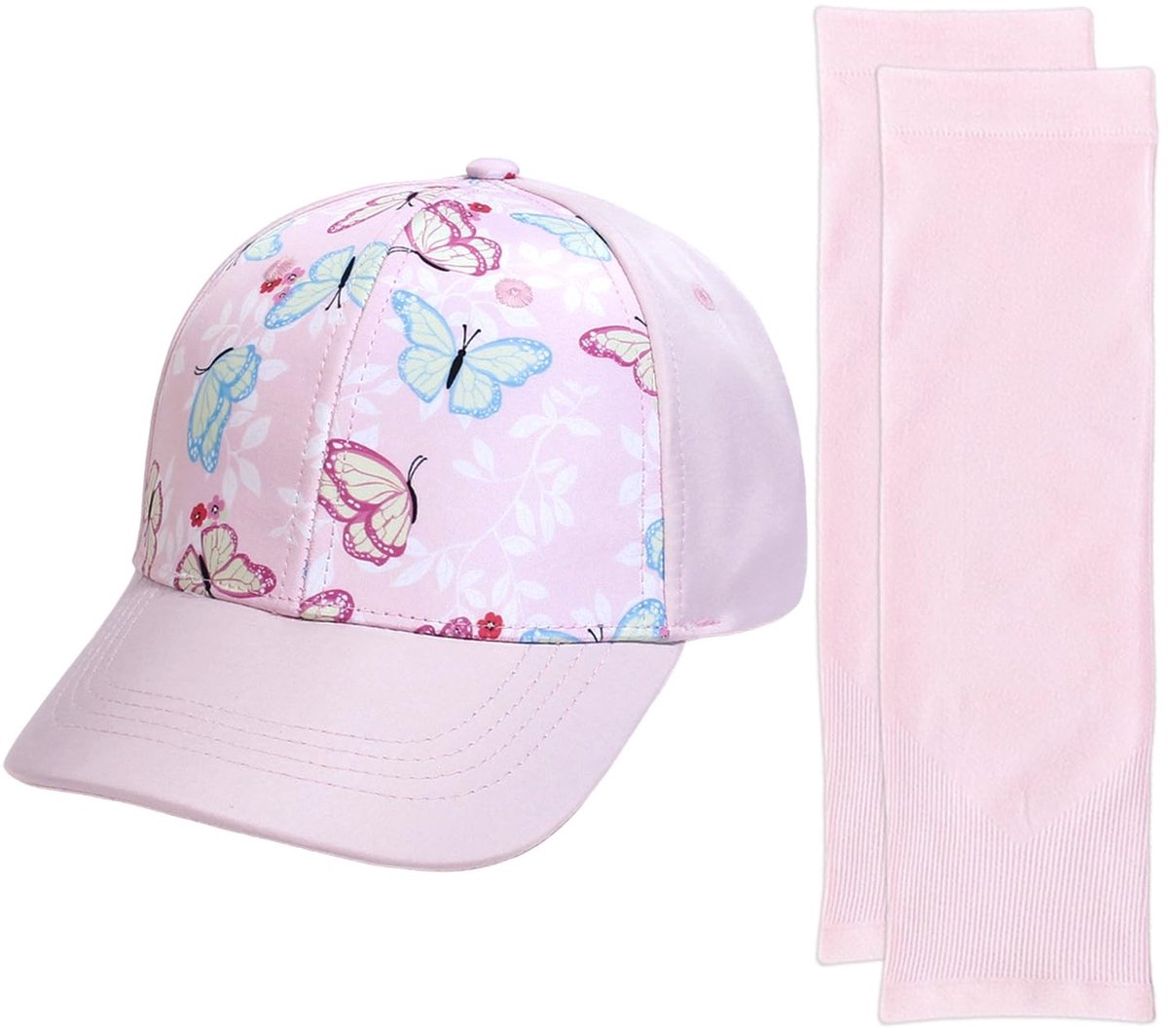 Dailygoods- Zonnehoed met brede rand - Verstelbare Hoed - Honkbalpet - Zonnemouwen - Roze - Lichtgewicht en ademend polyester - Zonnepet