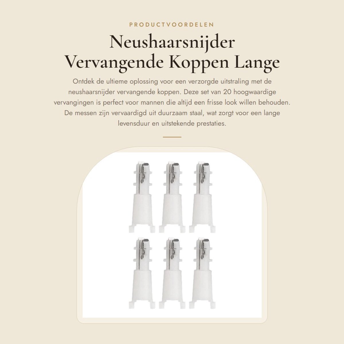 Dailygoods- Neushaarsnijder 20 Vervangende Koppen - Stalen Messen - Lange Levensduur - Lichtgewicht - Reisformaat - Inclusief Reinigingsborstel - Trimmerkop