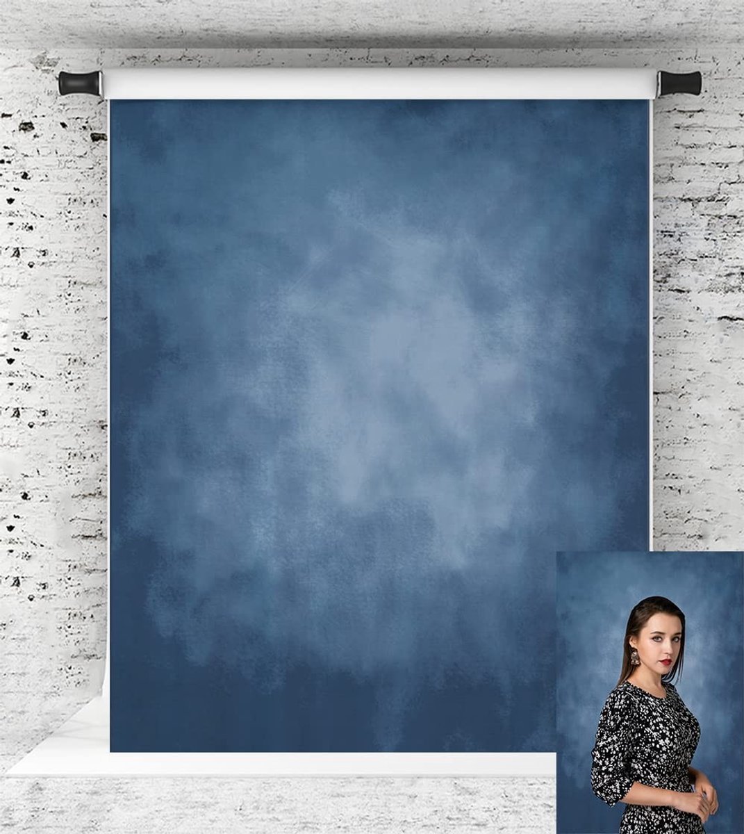 Dailygoods- Fotografie Achtergrond Professionele Microfiber Textuur - Blauwe Achtergrond - 1,5 x 2,2 m - Verloop Achtergrond - Studio Achtergrond - Hoogwaardige Kwaliteit - Achtergronddoek