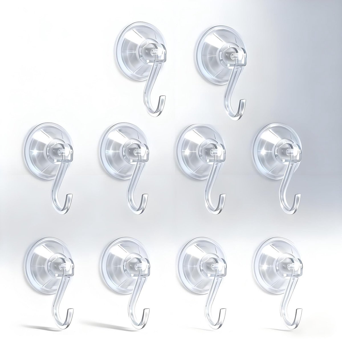 Dailygoods- Zuignappen Extra Sterk - 10 Stuks - Multifunctionele Haken - Diameter 45 mm - Max. 5 kg - Geen Boren of Lijmen Nodig - Zuignaphaak