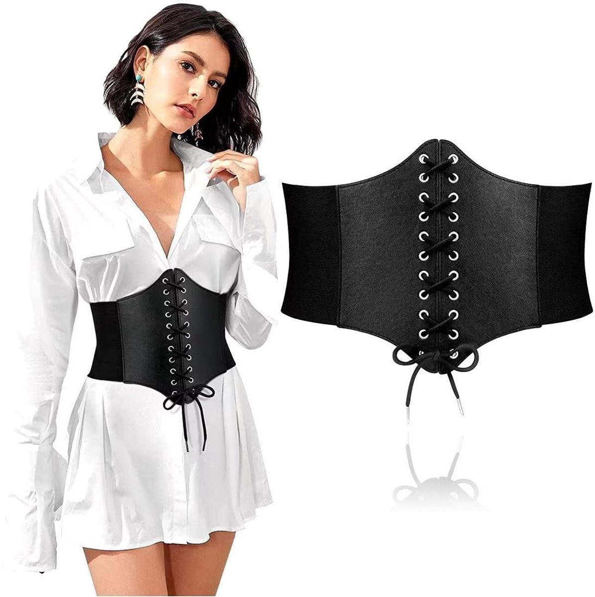 Dailygoods- Veterriem Hoogwaardige Kwaliteit - Corset Taille Riem - Elastische Riem - Dames Riem - Comfortabel - Perfecte Pasvorm - Korsett