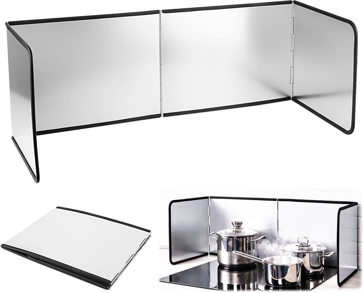 Dailygoods- Spatbescherming Robuust Materiaal - Opvouwbaar - Antiaanbaklaag - Bescherming Tegen Oliespatten - Keukenwand - 76 x 29 x 30 cm - Keukenbescherming