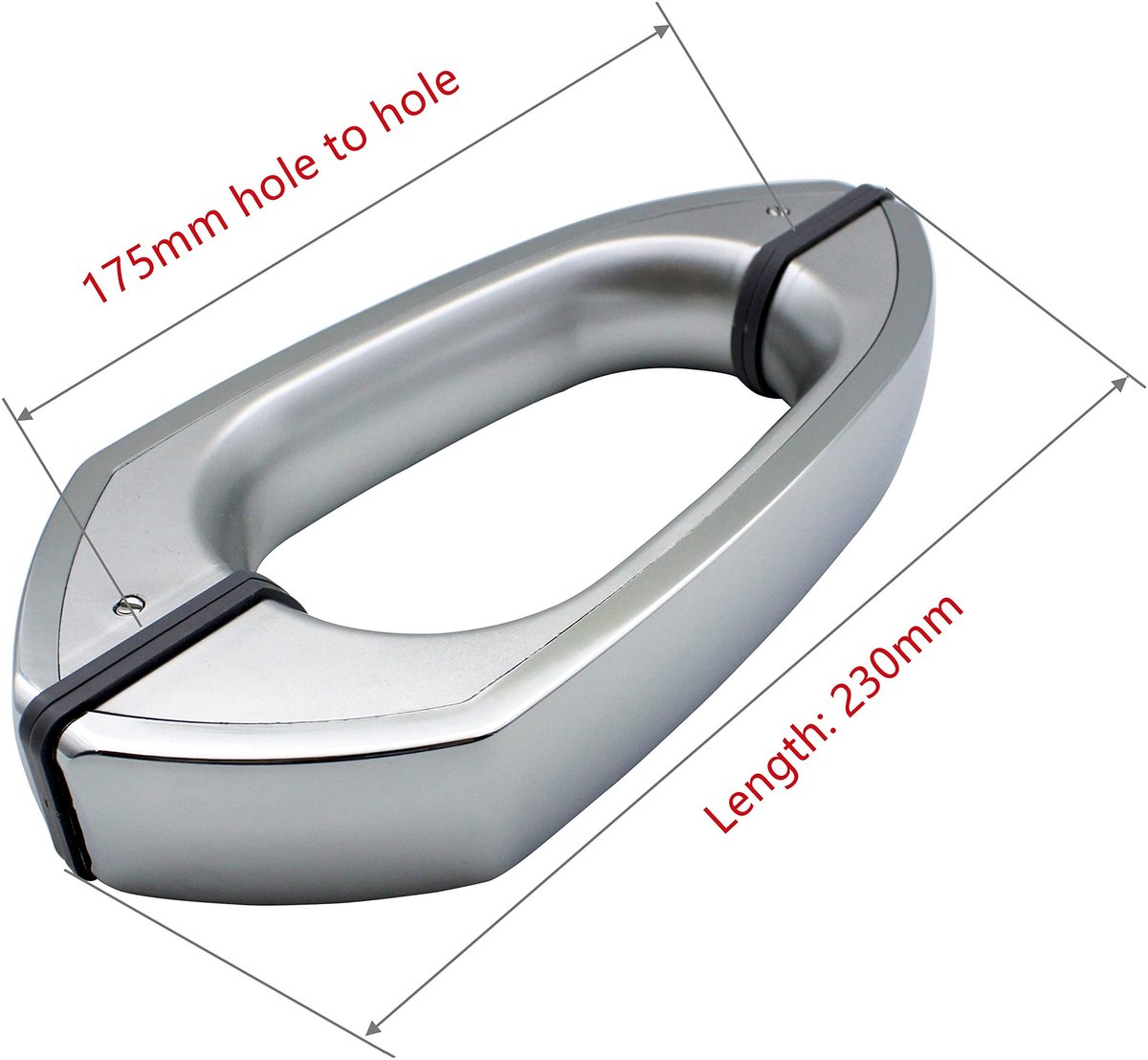 Dailygoods- Deurgreep Hoogwaardige ABS Kunststof - Douchecabine Handgreep - Glazen Trekhandvat - 175mm Gat tot Gat - Chromen Afwerking - Geschikt voor 4-12mm Glasdikte - Deurknop