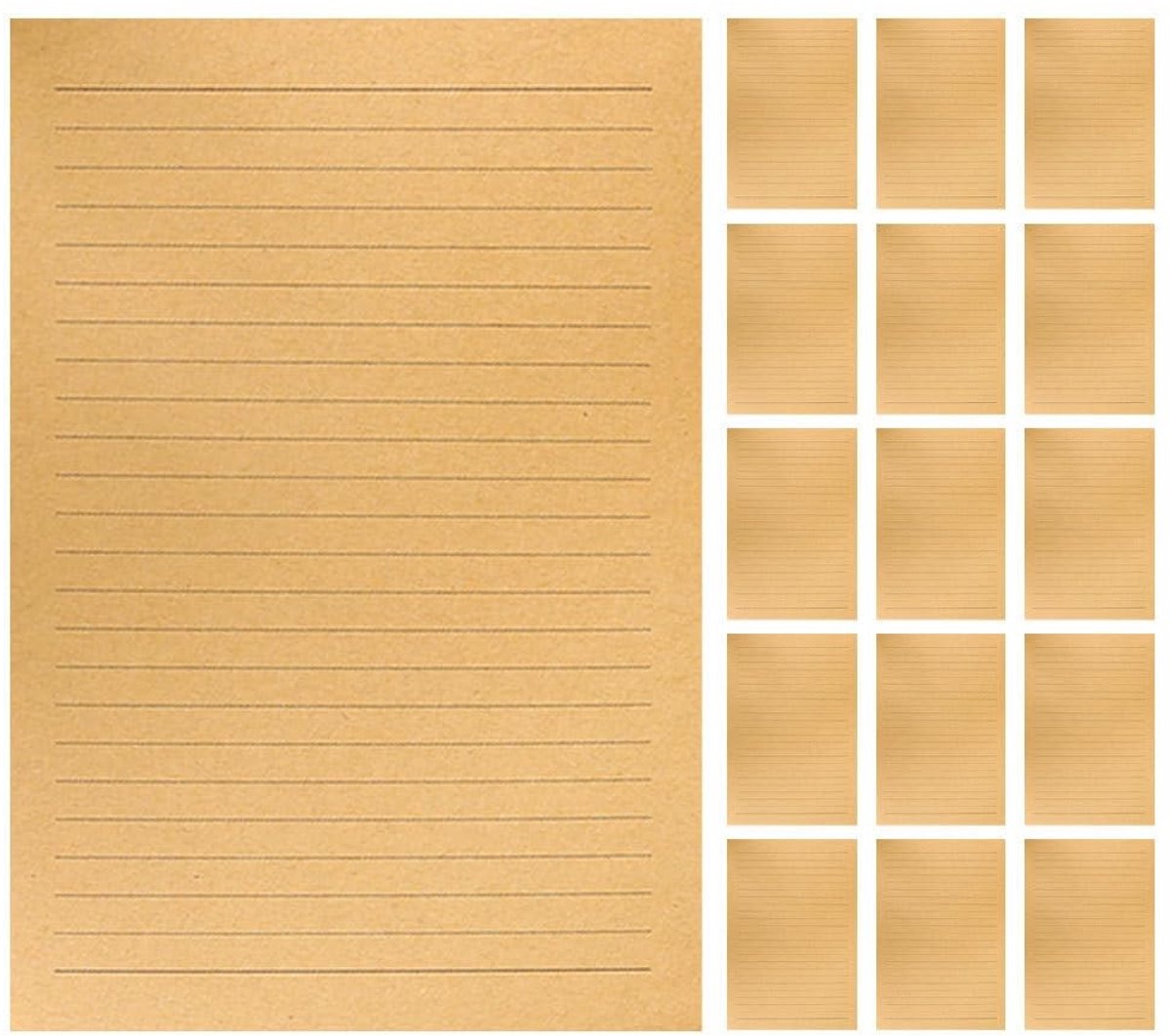 Dailygoods- Schrijfpapier Vintage - 50 Vellen Kraftpapier - Gelinieerde Briefpagina's - Creatief Schrijven - A4 - Tijdloze Elegantie - Briefpapier