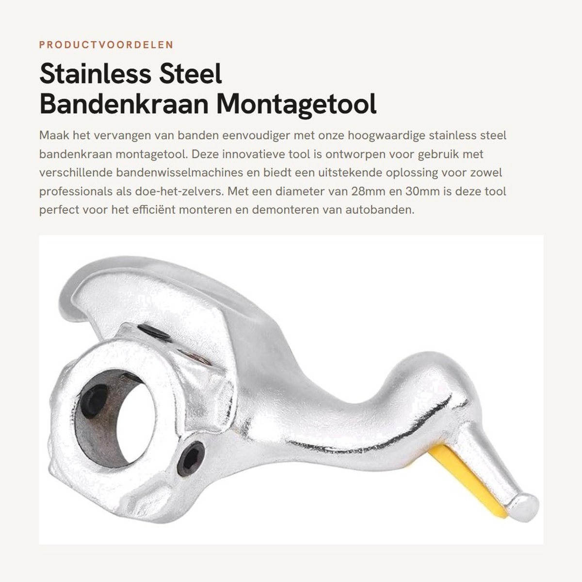 Dailygoods- Bandenwisselaar Hoogwaardige Roestvrij Stalen Beugel - Demontage/Monteren - Duck Head Vorm - Schokbestendig - Duurzaam - Eenvoudig in Gebruik - Bandenmontage