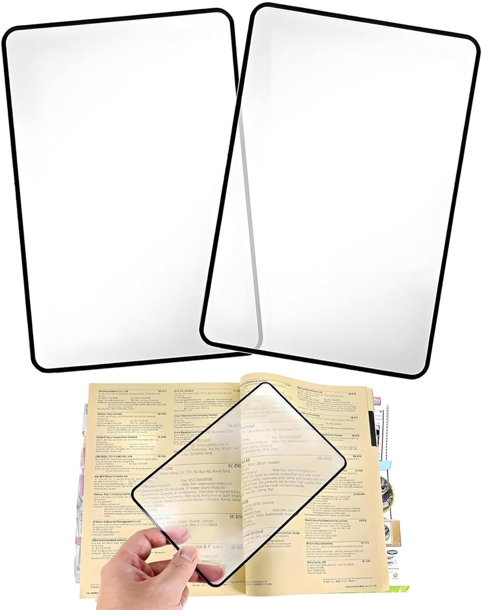 Dailygoods - 2 Stuks A5 Vergrootglas voor Senioren en Slechtzienden