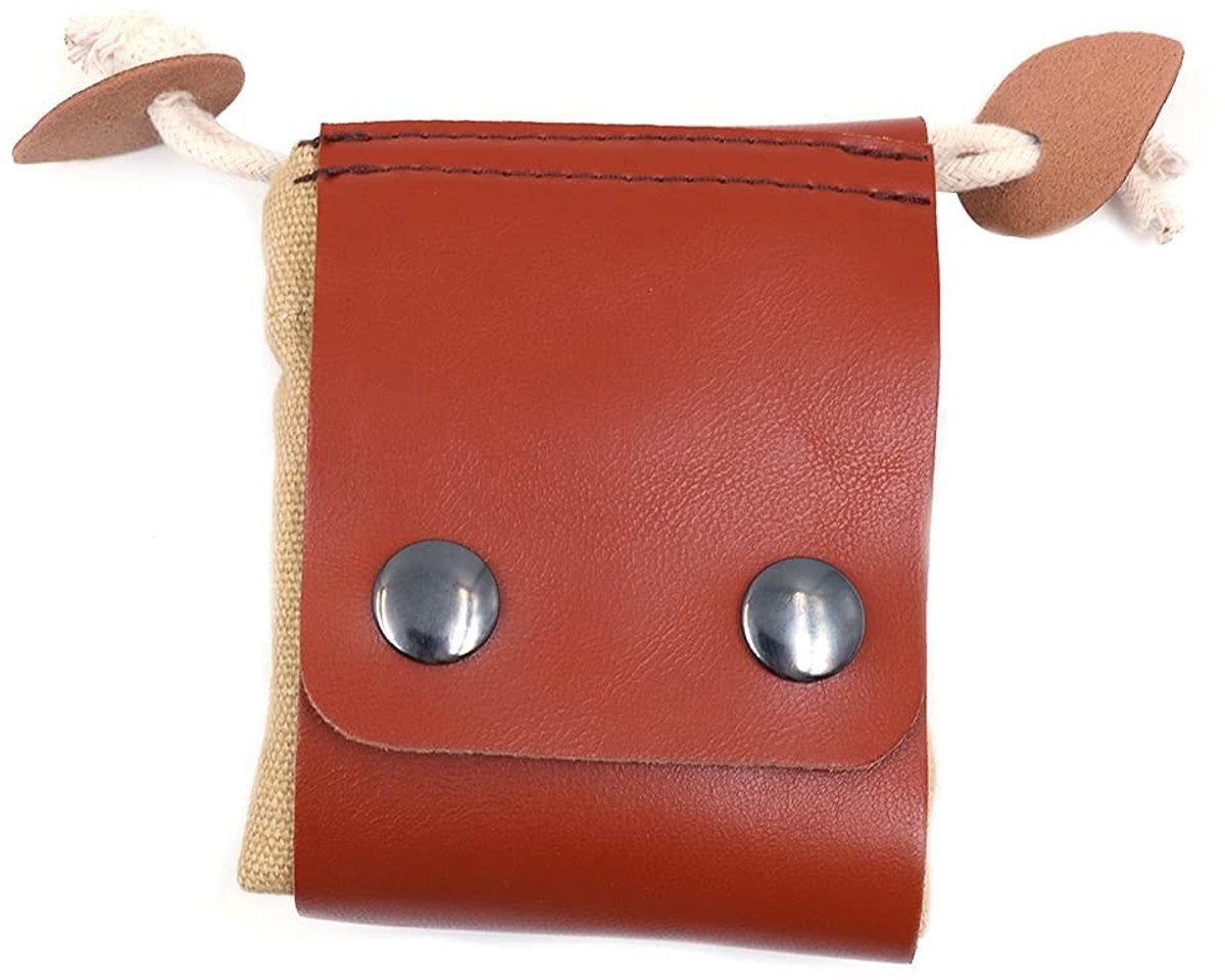 Dailygoods- Gereedschapstas Lederen Canvas - Tuinieren Gereedschapstas - Foerageringzak - Hond Traktatie Zakjes - Outdoor Tas - Verstelbaar 23x21cm - Foerageertas