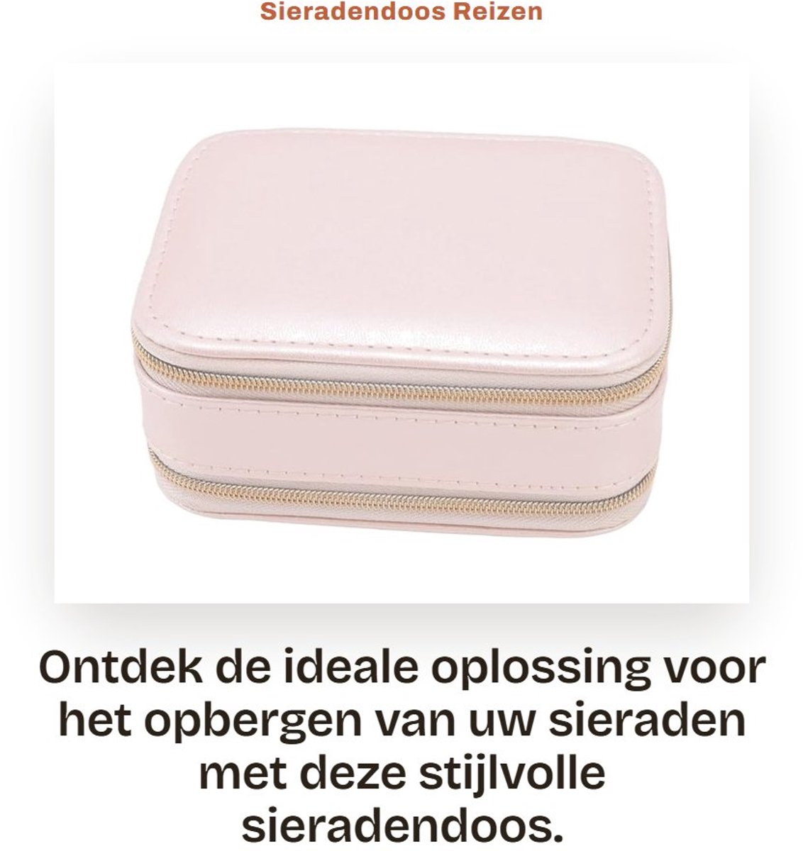 Dailygoods- Sieradenbox Dubbellaags - Opbergdoos Kunstleer - Draagbare Sieradendoos - Handvat - Roze - Voor Oorbellen/Kettingen - Juwelendoos