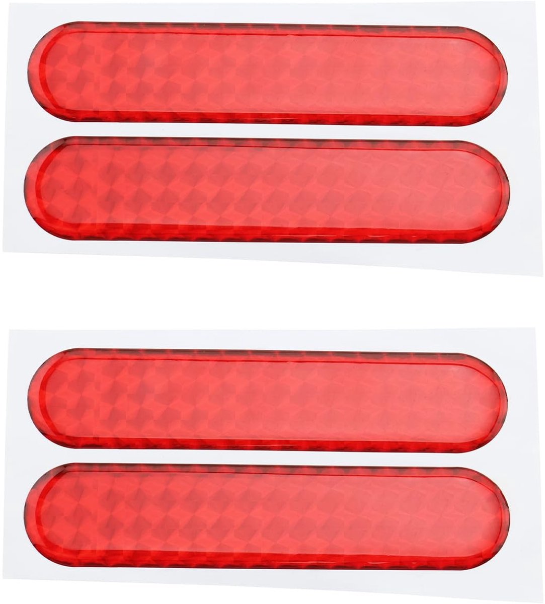 Dailygoods- Reflecterende Sticker Hoge Reflectiviteit - 4 stks - Rode Lijm - PVC - Auto Waarschuwingsstrip - Afmetingen 10,6 x 2,3 cm - Waarschuwingssticker