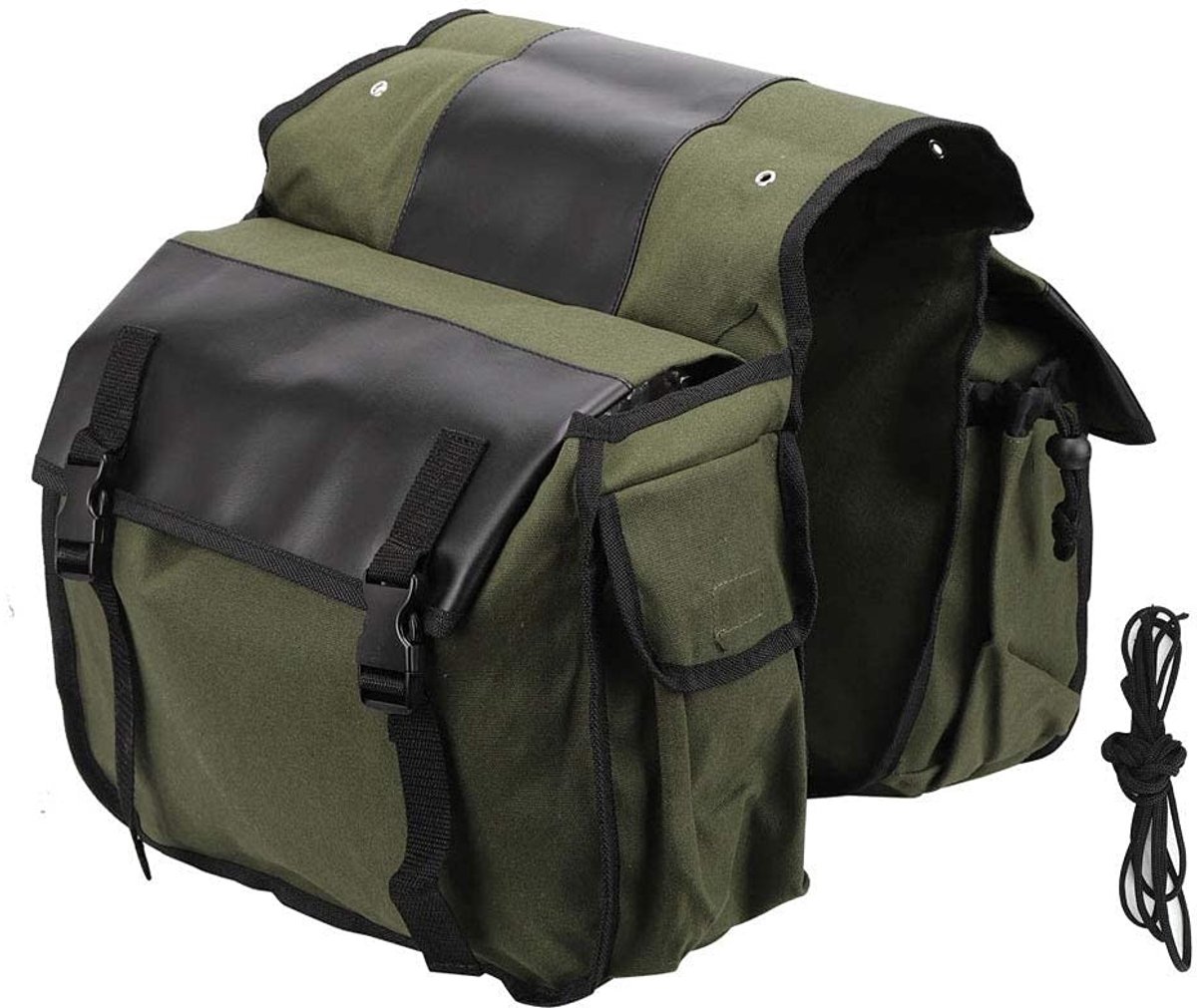 Dailygoods - Fietstas Bagagedragertas Achter - Multifunctionele Fietstas - Maat Militair Groen - Praktisch Fietsaccessoire - Ideaal Voor Lange Afstand...